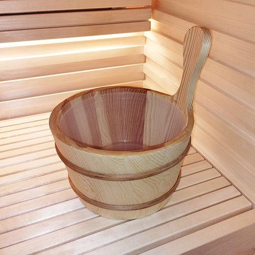SaunaLife Essentials Set 4 — included wooden bucket