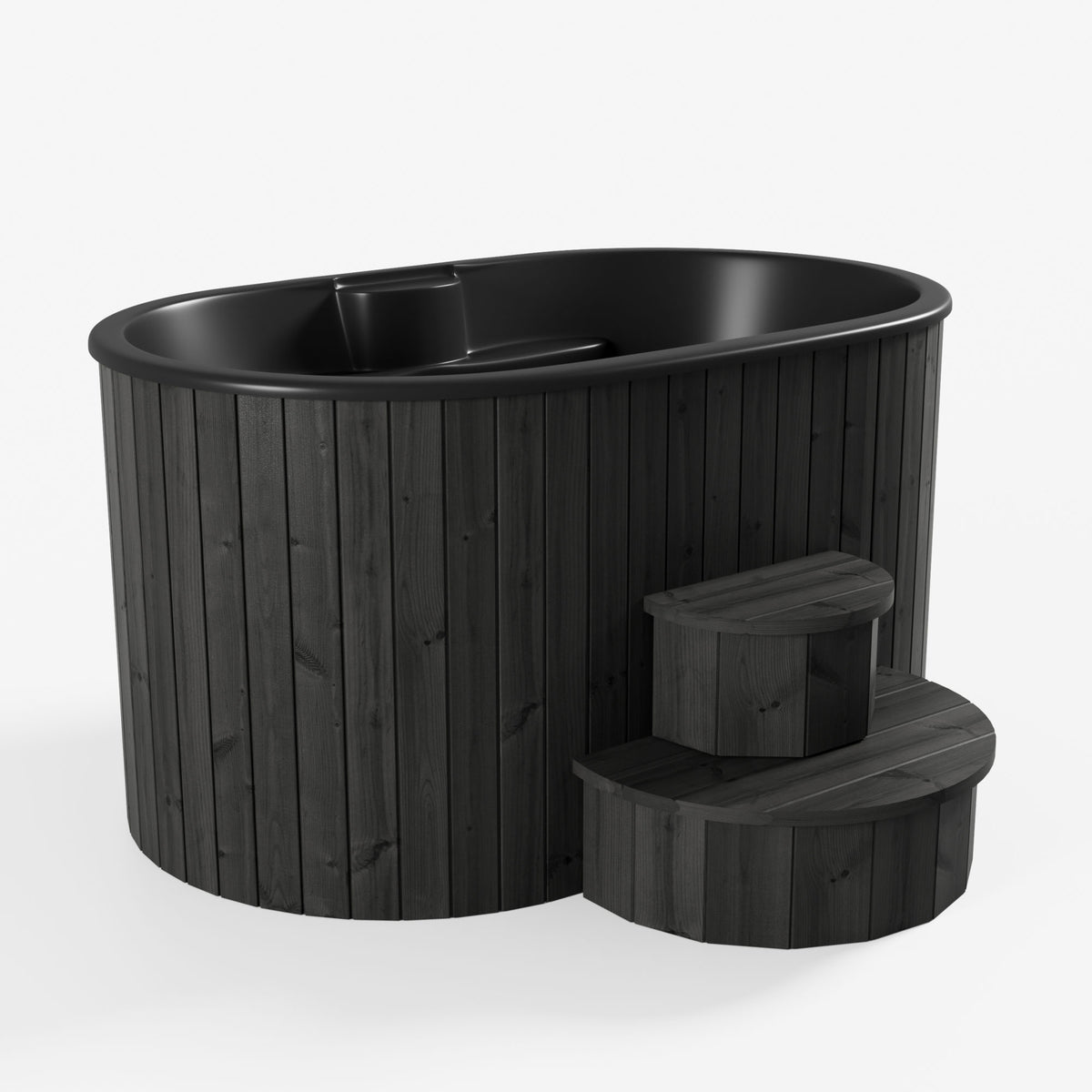 SaunaLife Model S2B Soak Series Home Cold/Hot Immersion Tub, Black, Up to 2 Persons — product photograph