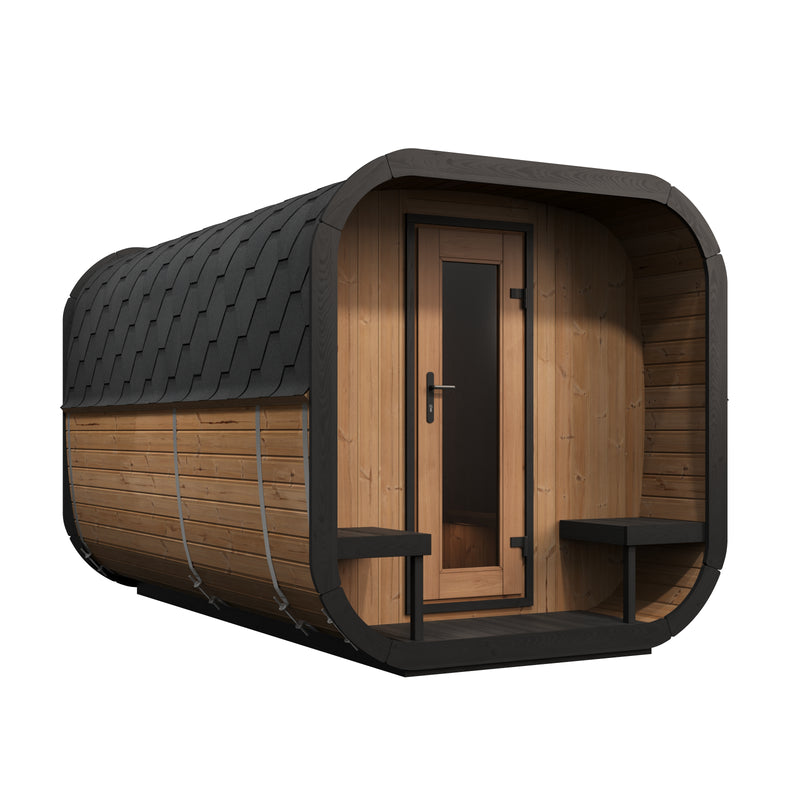 SaunaLife Model CL12GCP Cube Luxury Series Outdoor Home Sauna Suite Kit, Up to 8 Persons — product photograph