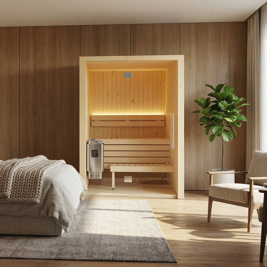 SaunaLife X2 indoor sauna — room setting