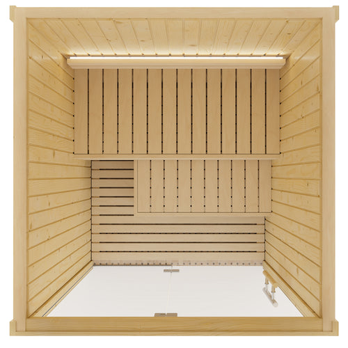 SaunaLife X2 indoor sauna — overhead interior