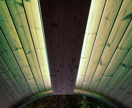SaunaLife E-Mood - barrel ceiling illuminated yellow