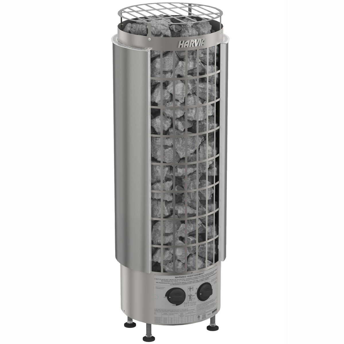 Cilindro Half Series 6kW Stainless-Steel Sauna Heater, 240V 1PH w/Built-In Controls