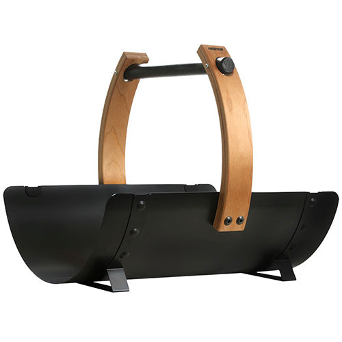 Wood-Burning Sauna Stove Firewood Carrier, Black