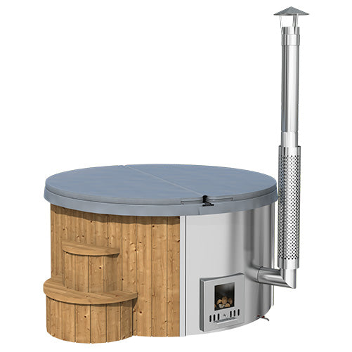 SaunaLife Model S4N Soak Series Home Wood-Burning Hot Tub, Natural, Up to 6 Persons