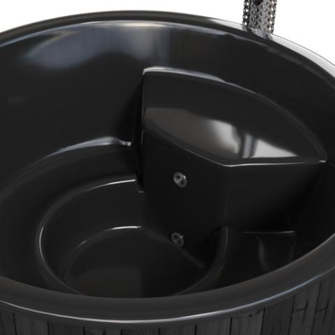 SaunaLife Model S6B Soak Series Home Wood-Burning Hot Tub, Black, Up to 7 Persons
