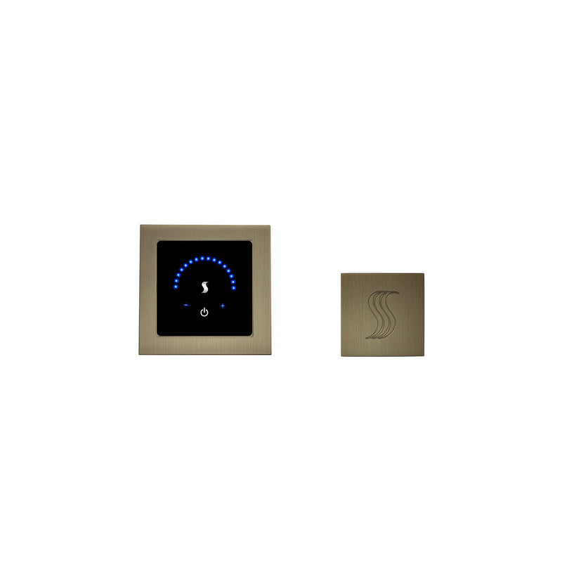 MicroTouch Control (Recessed, Square) + Steam Head Kit (Square) — MTMR-SVSQ-AB