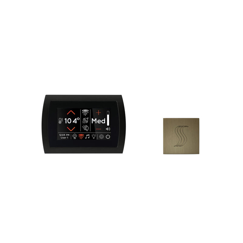 SignaTouch Control (Recessed, Black Trim) + Steam Head Kit (Square) — STC-SVSQ-AB