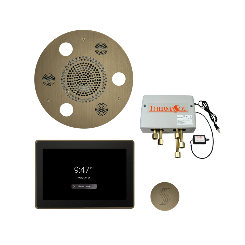 Total Wellness Package - Serenity Advanced Rainhead (Round) + ThermaTouch2 15 Control + Digital Shower Valve + Steam Head Kit (Round) — TWP15UR-AB