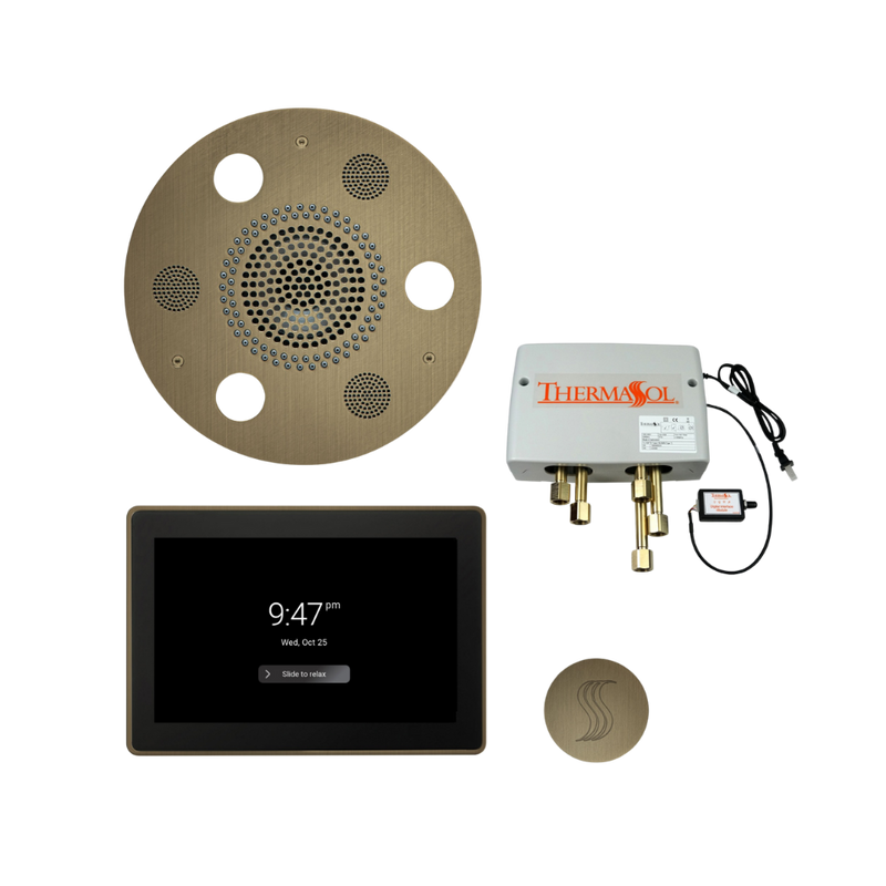Total Wellness Package - Serenity Advanced Rainhead (Round) + ThermaTouch2 15 Control + Digital Shower Valve + Steam Head Kit (Round) — TWP15UR-AB