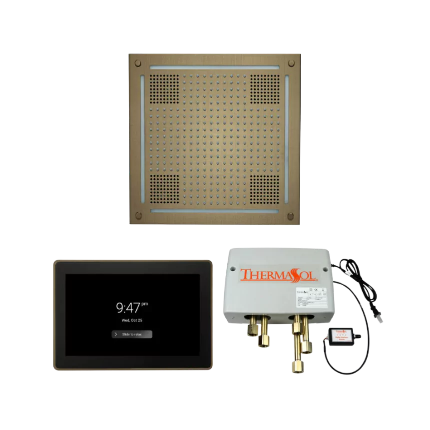 Wellness Shower Package - HydroVive 18 Rainhead + ThermaTouch2 15 Control + Digital Shower Valve — WHSP15S-AB