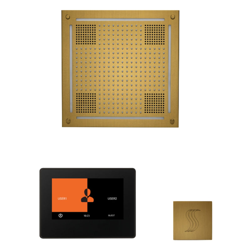 Wellness Steam Package - HydroVive 18 Rainhead + ThermaTouch2 7 Control (Black Trim) + Steam Head Kit (Square)
