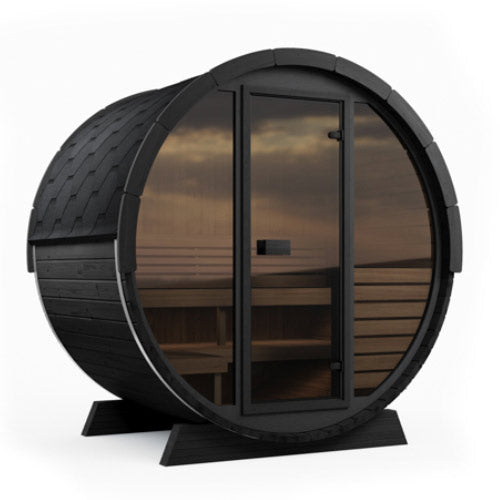 SaunaLife Model EE6GB black barrel sauna