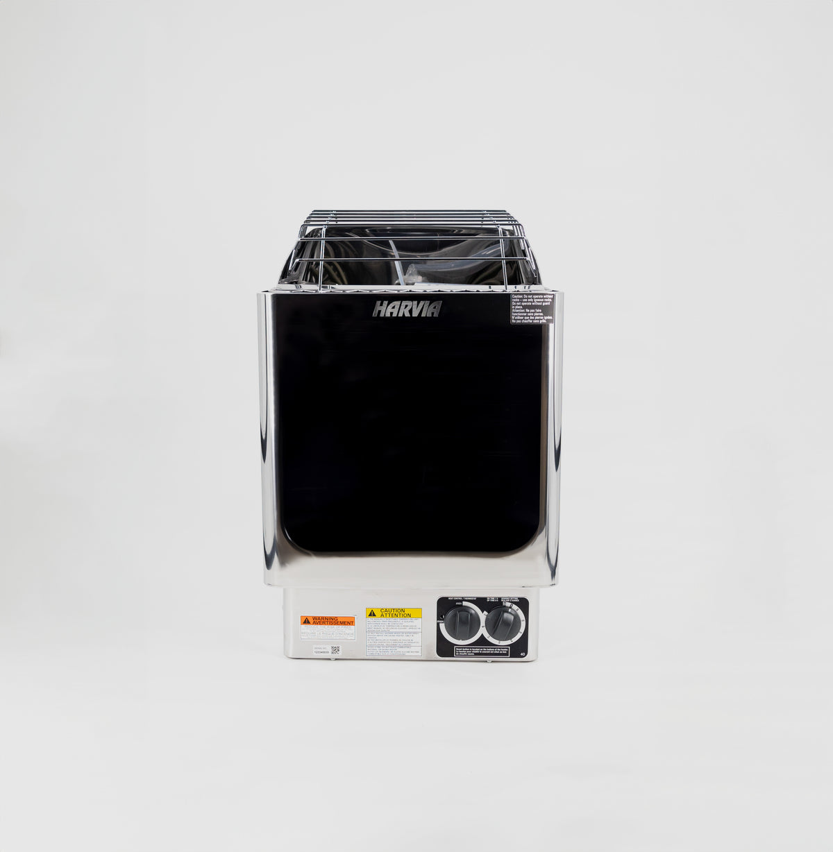 Harvia KIP stainless-steel sauna heater with built-in controls
