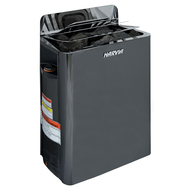 The Wall Series 8kW Black Sauna Heater, 240V 1PH w/Built-In Controls