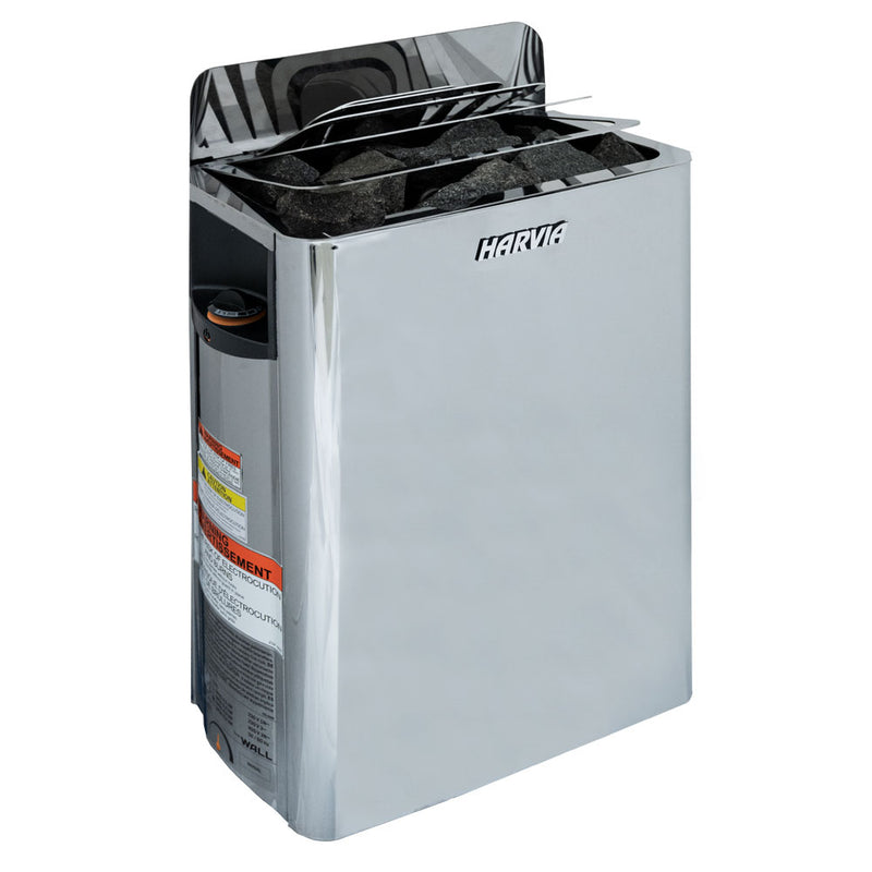 The Wall Series 6kW Stainless-Steel Sauna Heater, 240V 1PH w/Built-In Controls