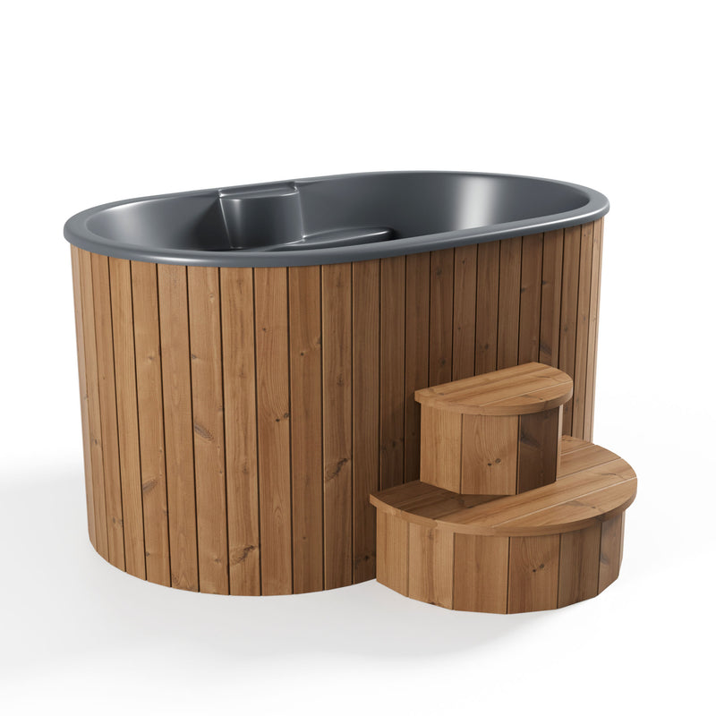 SaunaLife Model S2N Soak Series Home Cold/Hot Immersion Tub, Natural, Up to 2 Persons — product photograph