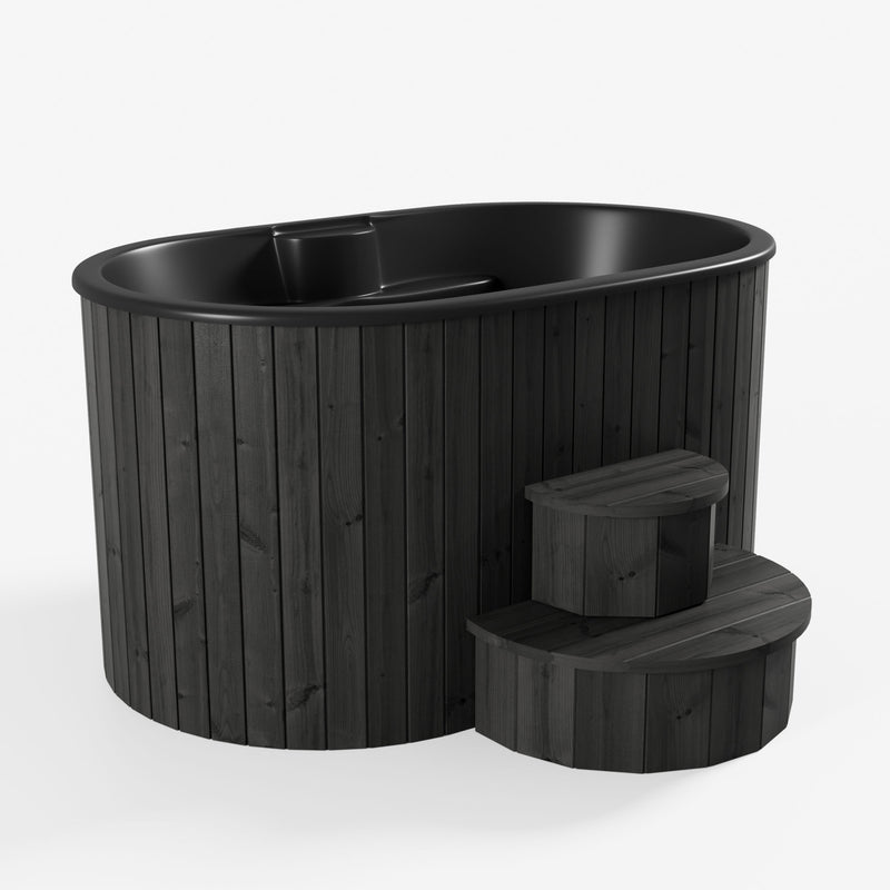 SaunaLife Model S2B Soak Series Home Cold/Hot Immersion Tub, Black, Up to 2 Persons — product photograph