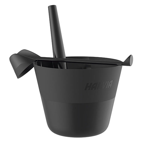 Sauna Bucket and Ladle Set, 7L & 200mL, Black