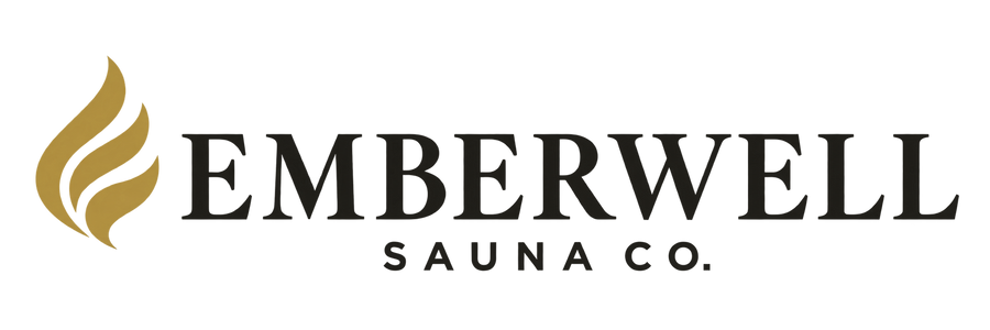 Emberwell Sauna Co. gold flame logo