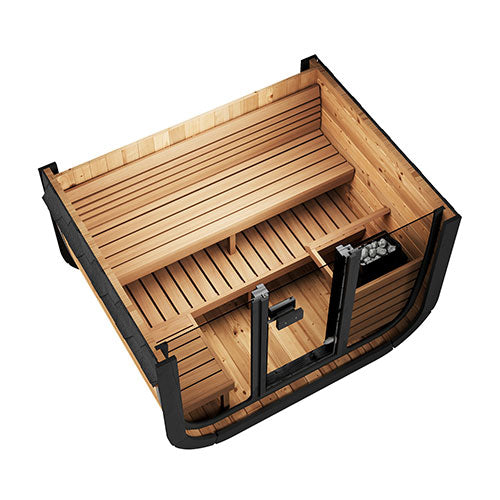 SaunaLife Model CL5GB Cube Luxury Series Outdoor Home Sauna Kit, DIY, Paint Included, Up to 4 Persons