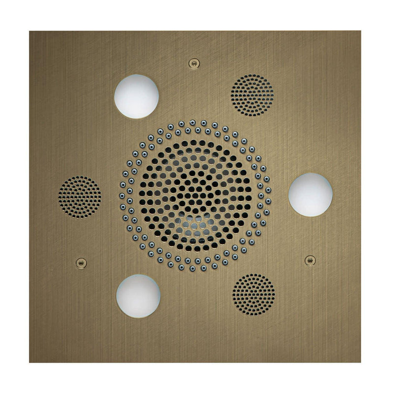 ThermaSol Serenity square rainhead — antique brass