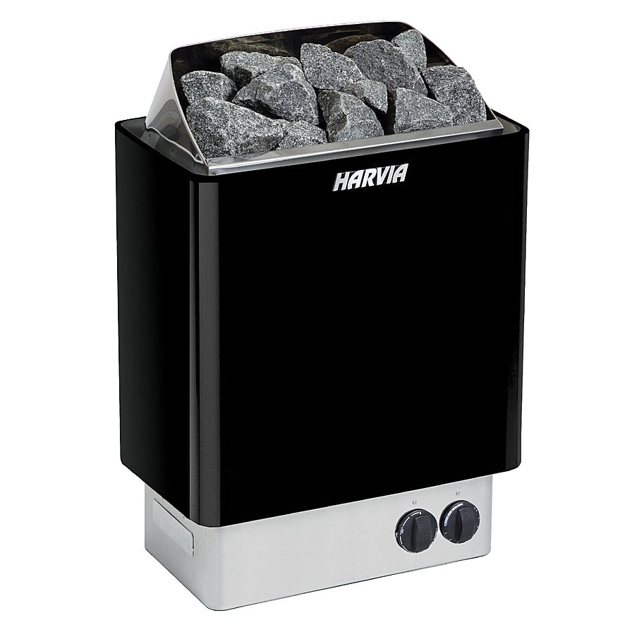 Harvia KIP black sauna heater with built-in controls