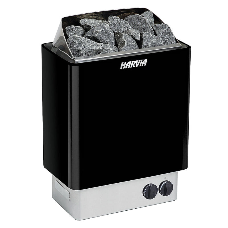 Harvia KIP black sauna heater with built-in controls