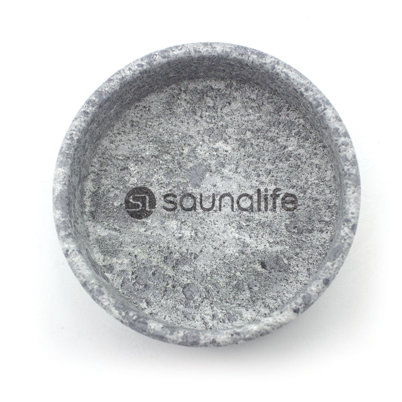 SaunaLife Coaster and Aroma Tray Drink Holder and Scent Reservoir, Carved Soapstone