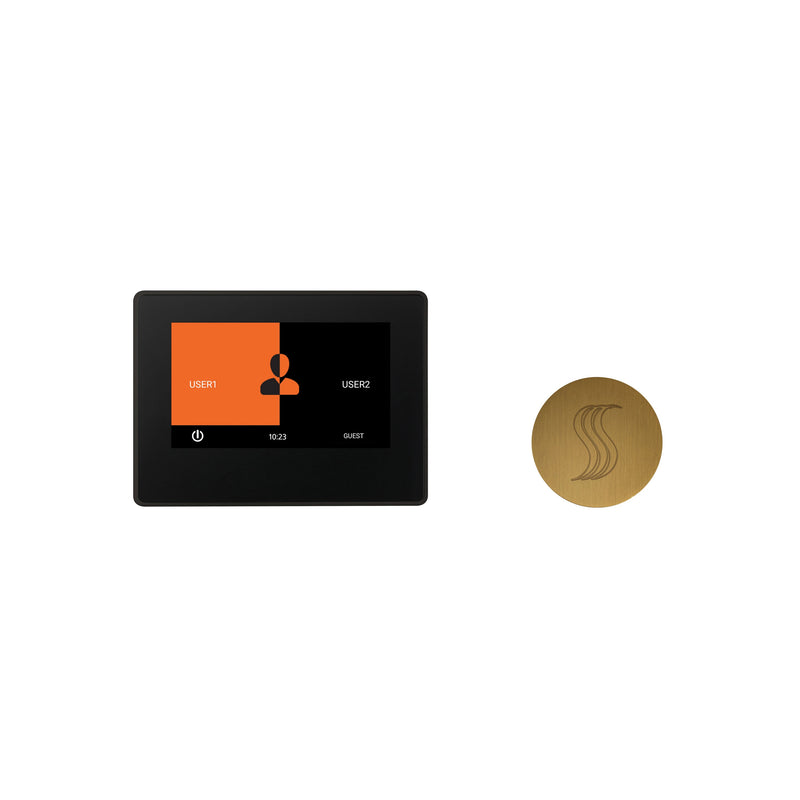 ThermaTouch2 7 Control (Black Trim) + Steam Head Kit (Round)