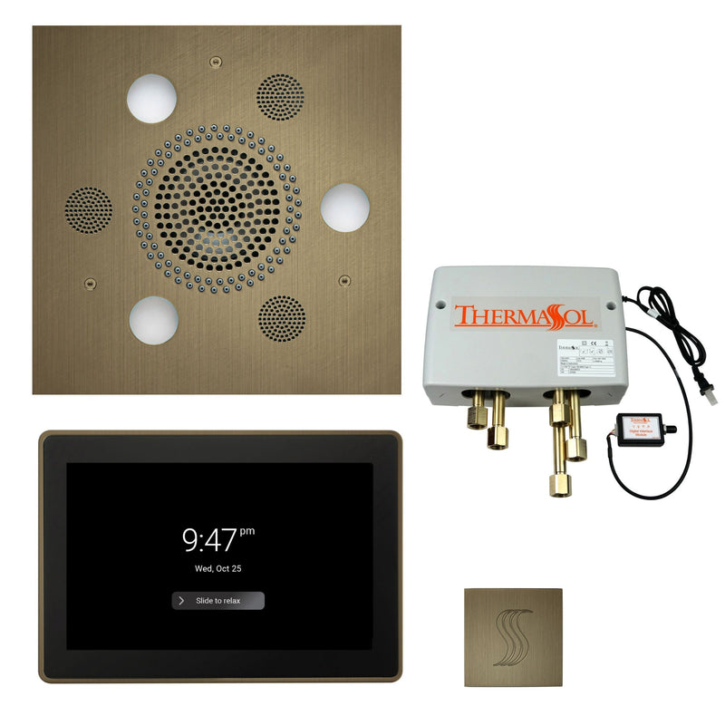 Total Wellness Package - Serenity Advanced Rainhead (Square) + ThermaTouch2 15 Control + Digital Shower Valve + Steam Head Kit (Square) — TWP15US-AB
