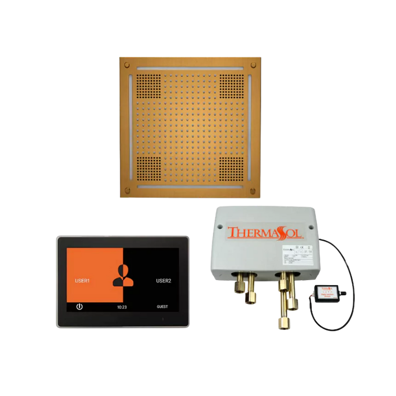 Wellness Shower Package - HydroVive 18 Rainhead + ThermaTouch2 7 Control (Black Trim) + Digital Shower Valve — WHSP7S-AB
