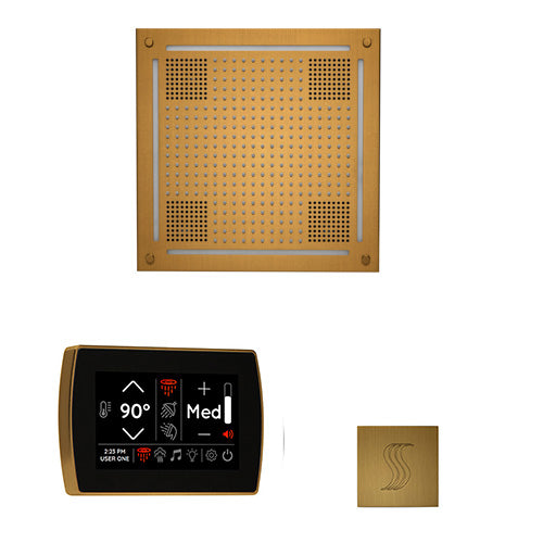 Wellness Steam Package - HydroVive 18 Rainhead + SignaTouch Control (Wall Mount) + Steam Head Kit (Square)